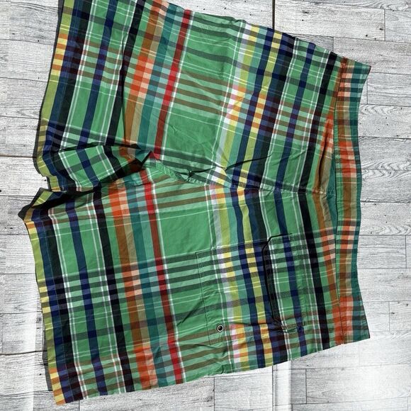 Polo Ralph Lauren Pink Plaid Swim Trunks Mens 36 Board Shorts Preppy Green Beach - Picture 6 of 7